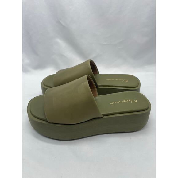 Anthropologie Platform Slide Sandals in Green Size 39/8.5 - Picture 3 of 12